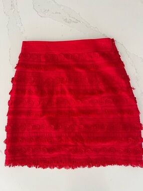 Marie Oliver Red Fringe Detail Women's Skirt